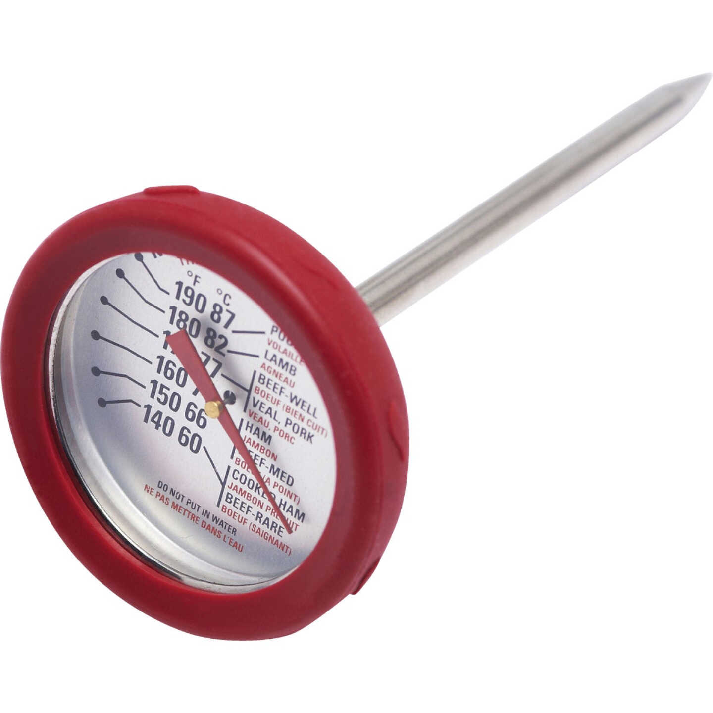 GrillPro Analog 8 In. Stainless Steel Thermometer with Bezel Image 1
