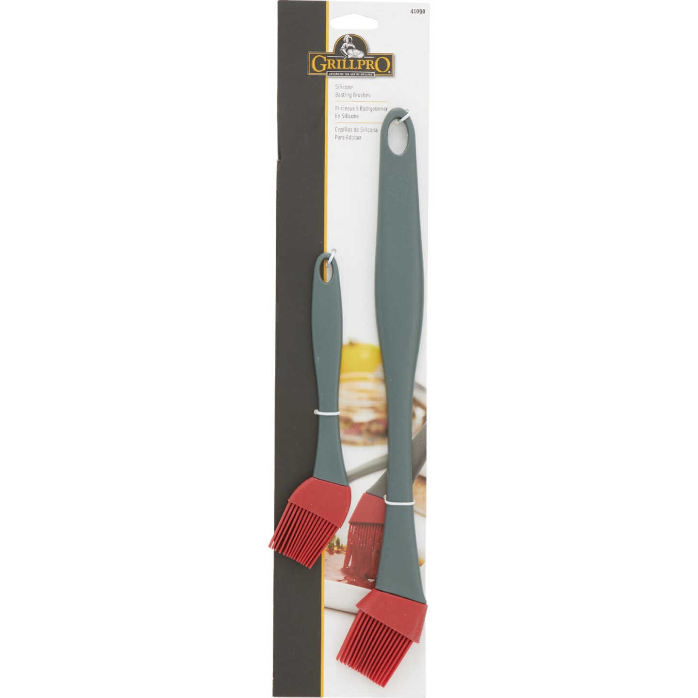 GrillPro Plastic Handle Silicone Bristles Basting Brush (2-Pack) Image 2