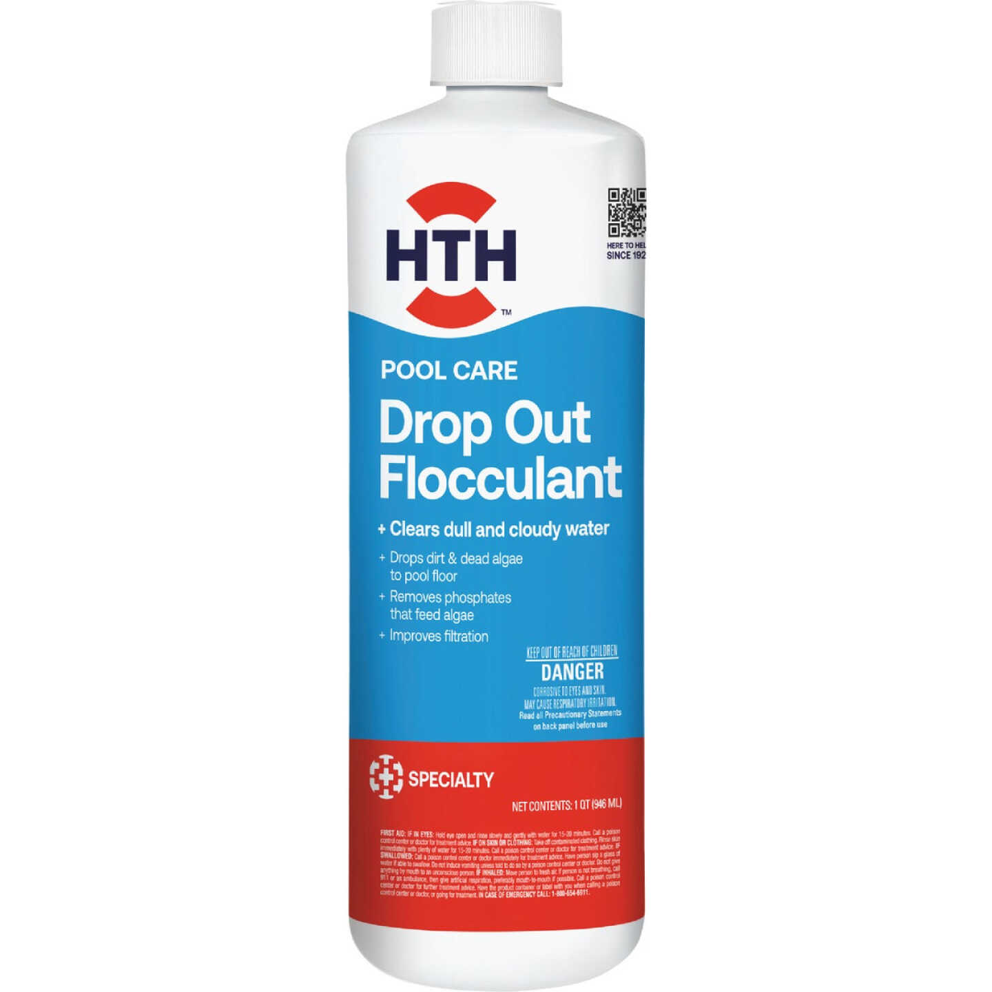 HTH Pool Care Drop Out 1 Qt. Liquid Flocculant Image 1