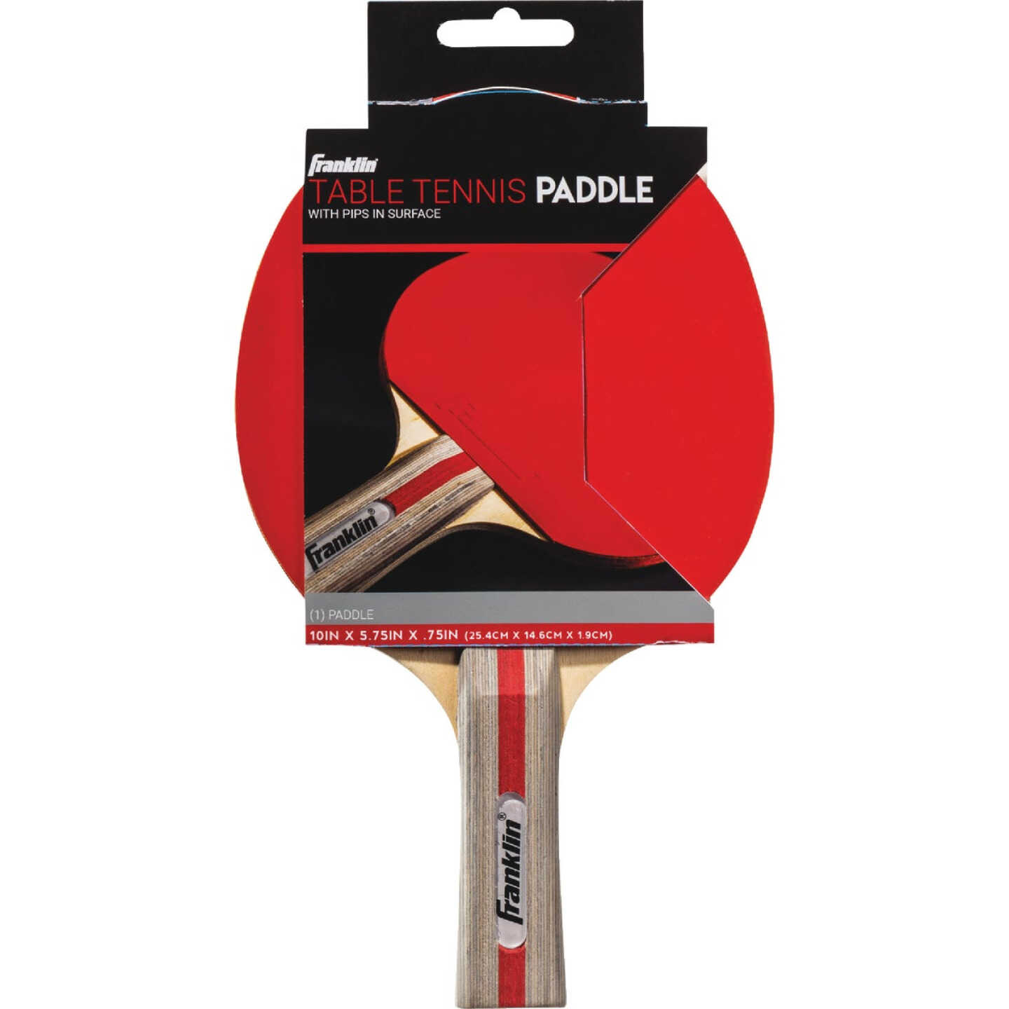 Franklin Flared Handle Rubber Face Table Tennis Paddle Image 1