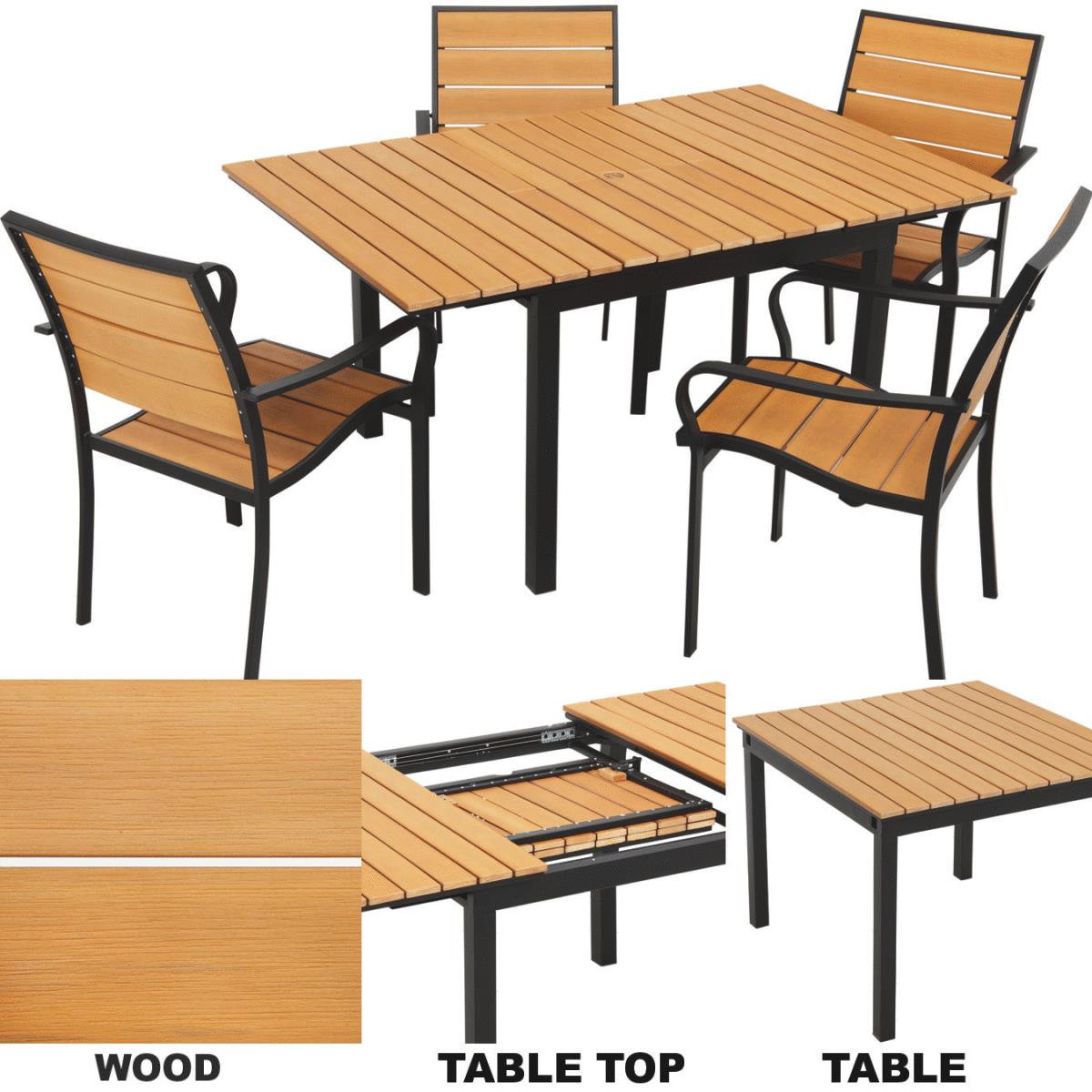 5PC FAUX WOOD SET