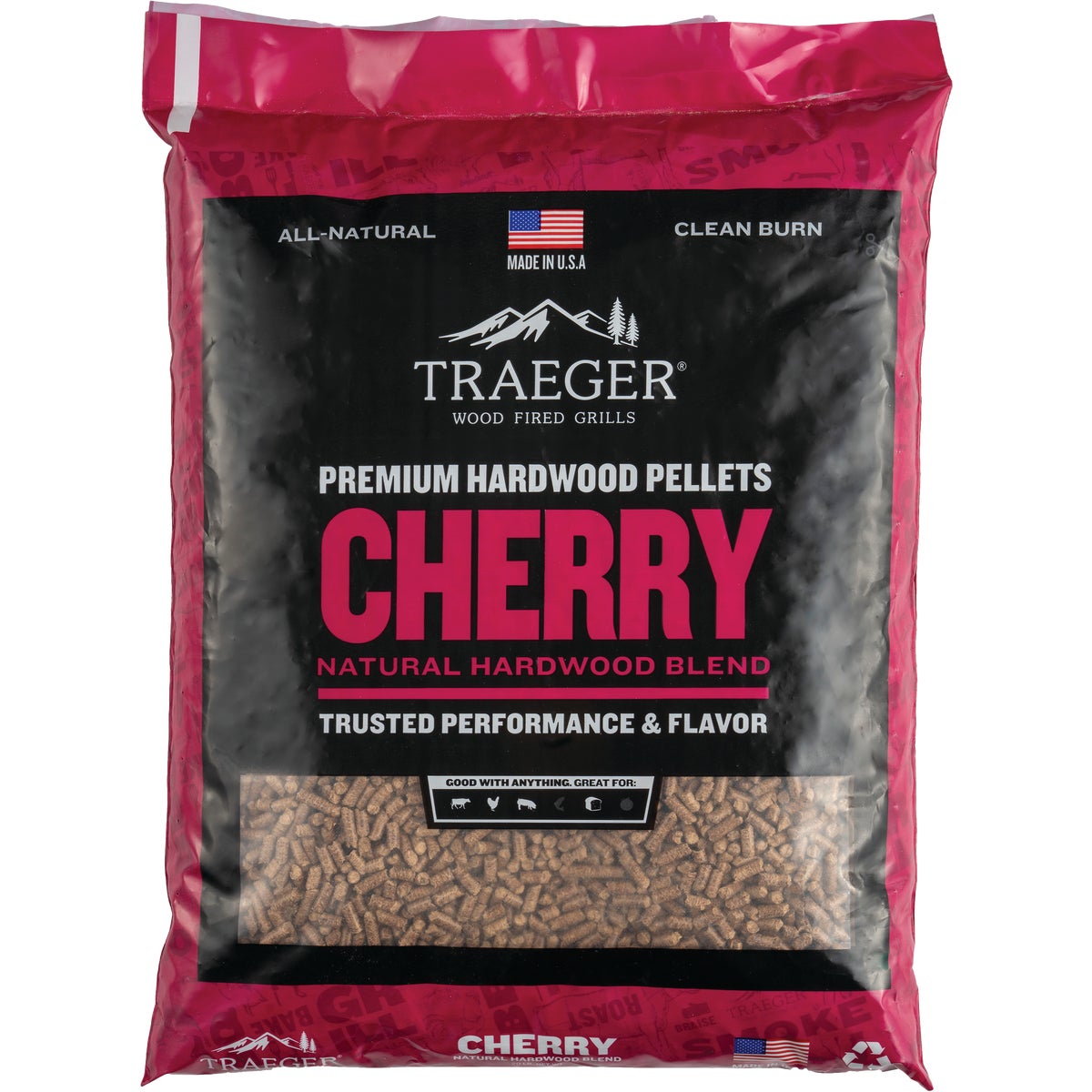 Traeger 20 Lb. Cherry All-Natural Wood Grilling Pellets