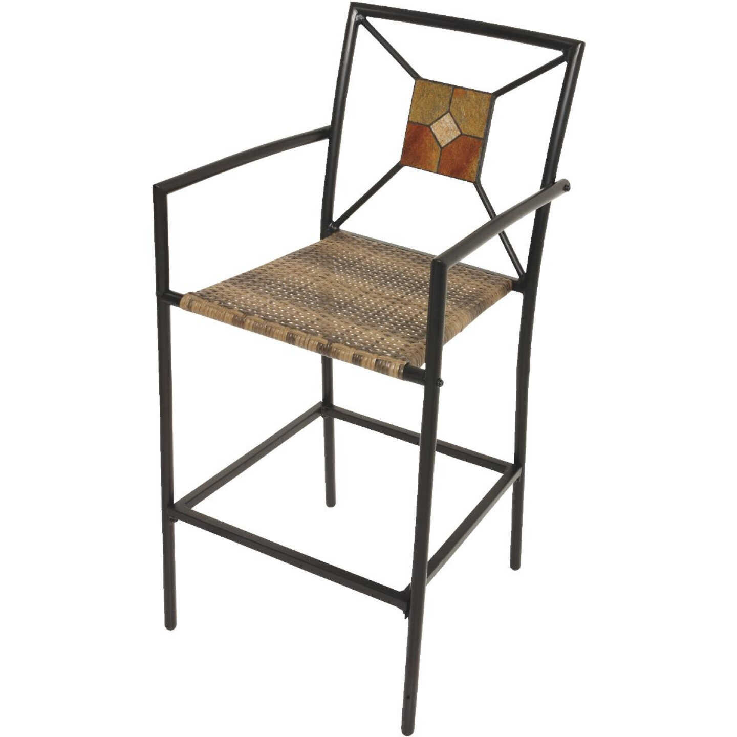 St Claire 3-Piece Bar Bistro Set With Brown Wicker Seats Image 2