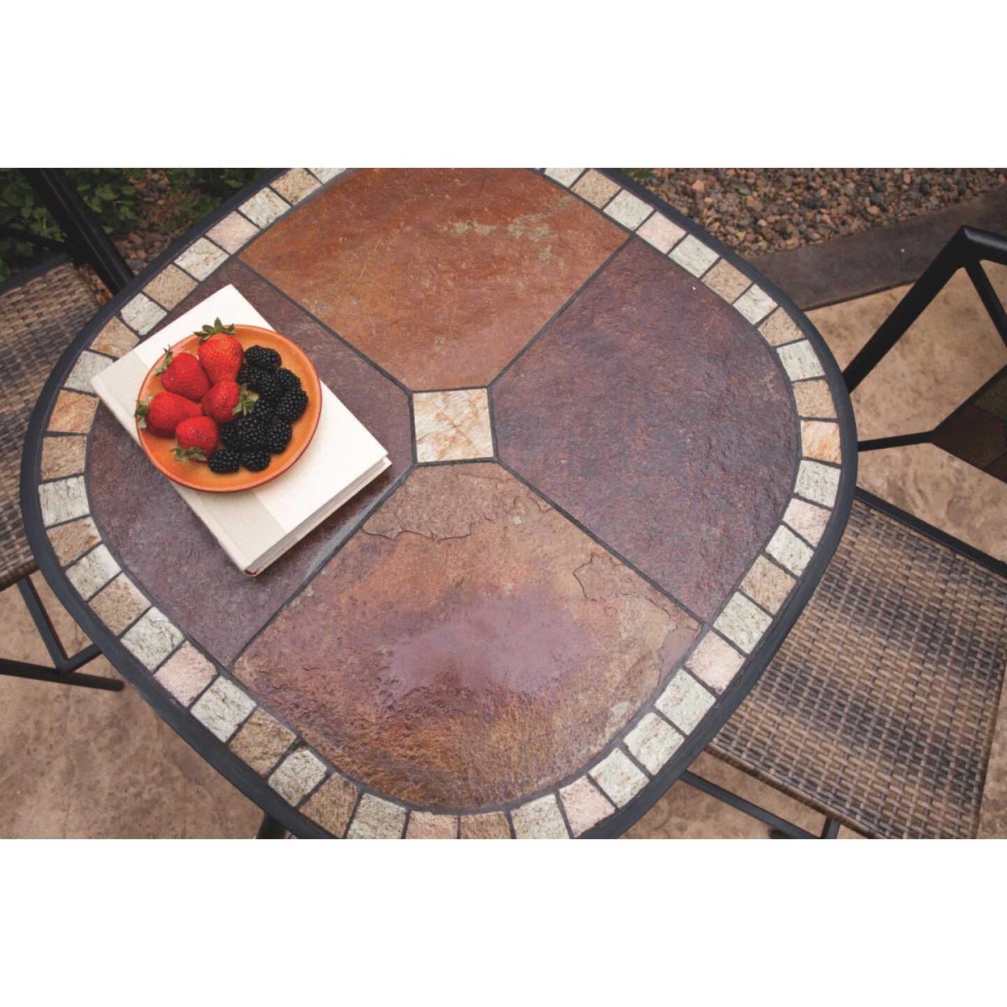 St Claire 3-Piece Bar Bistro Set With Brown Wicker Seats Image 6