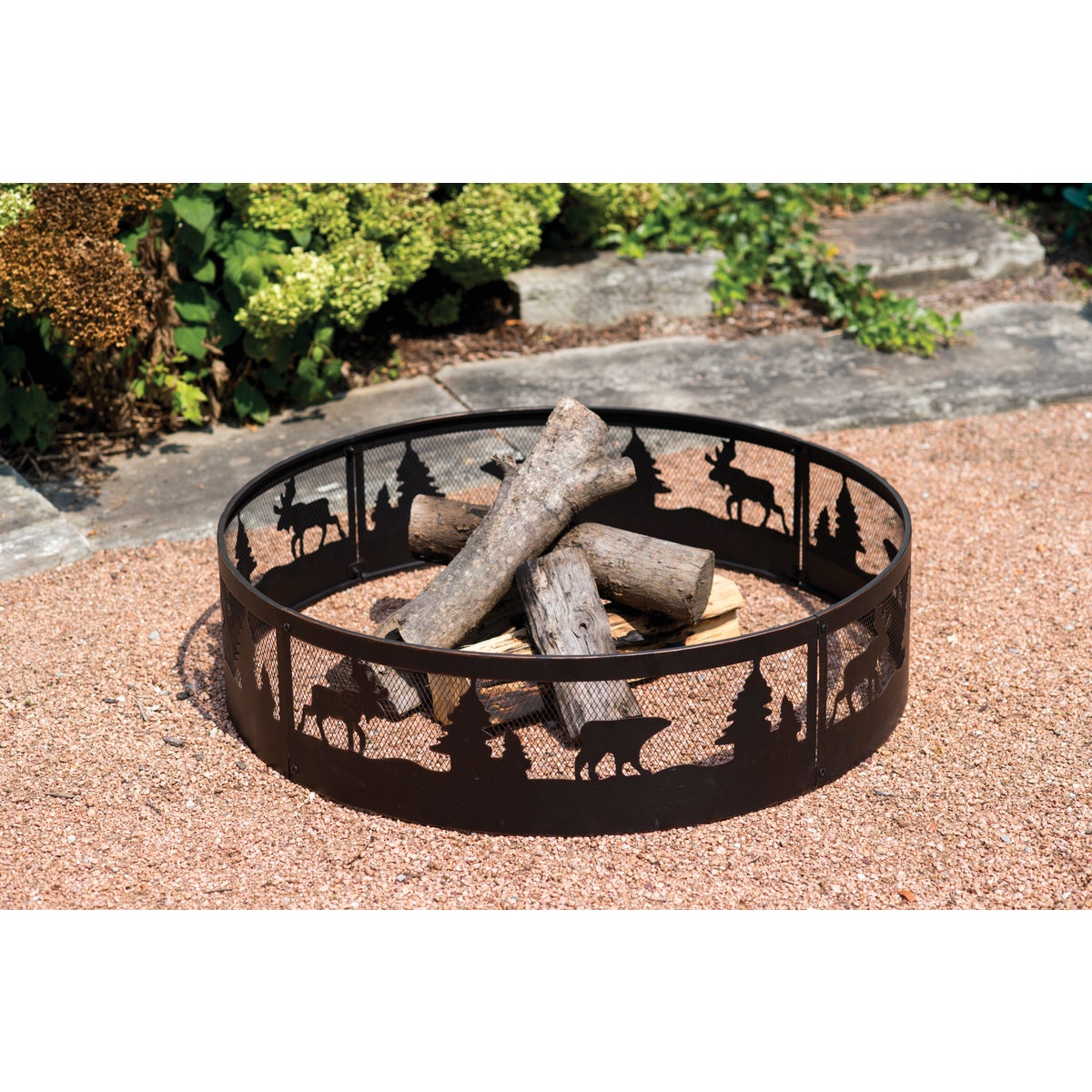 Outdoor Expressions 36 In. Antique Bronze Steel Fire Ring Image 3