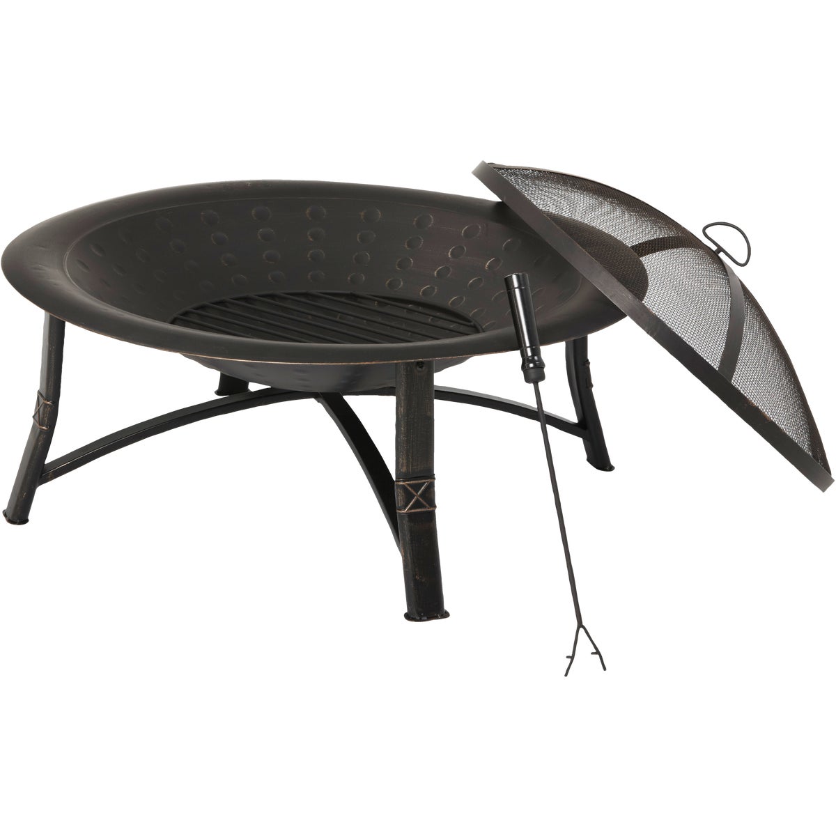 Outdoor Expressions 35 In. Antique Bronze Round Steel Fire Pit Image 3