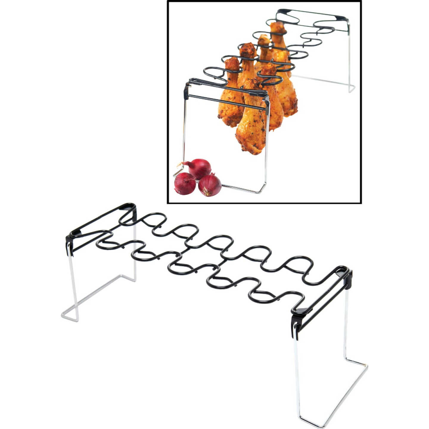 GrillPro Steel Wing & Leg Grill Rack Image 1