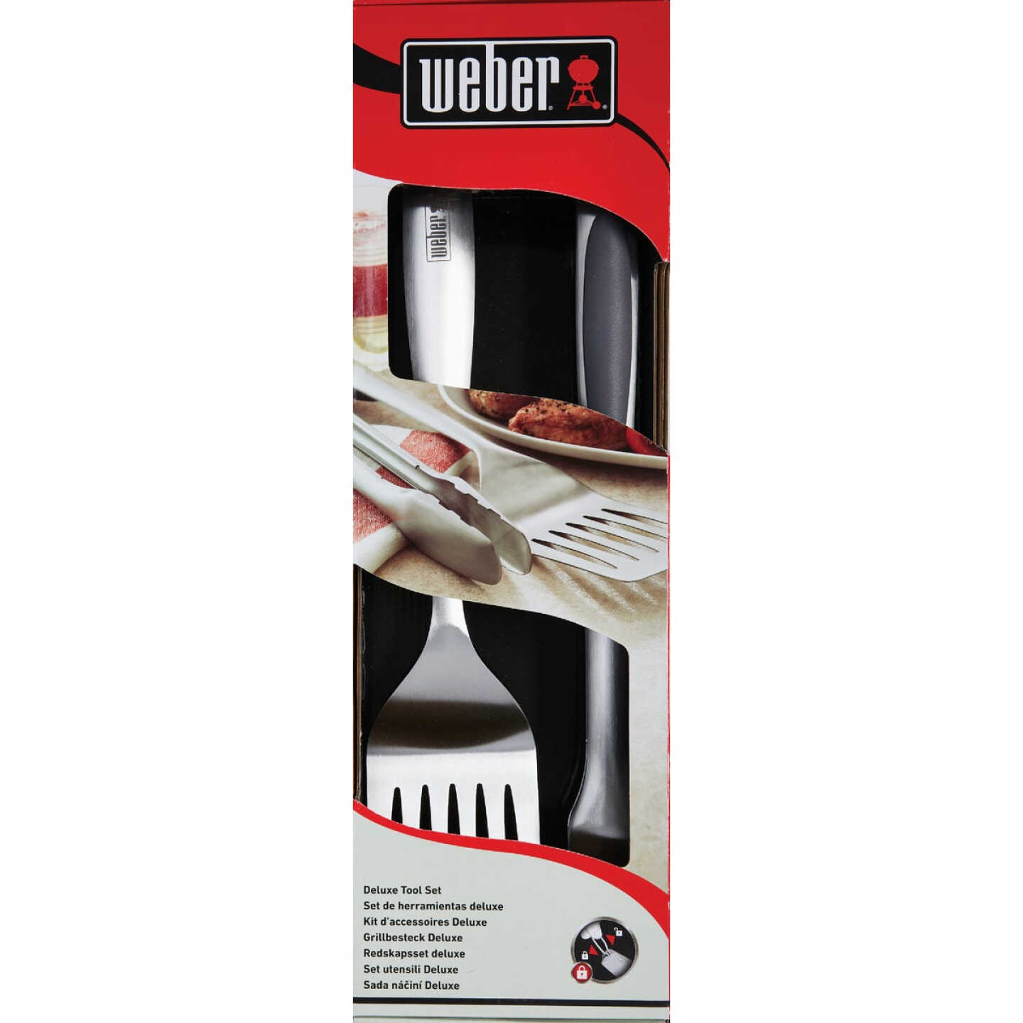 Weber Soft Rubber Grip Stainless Steel 2-Piece Barbeque Tool Set Image 3