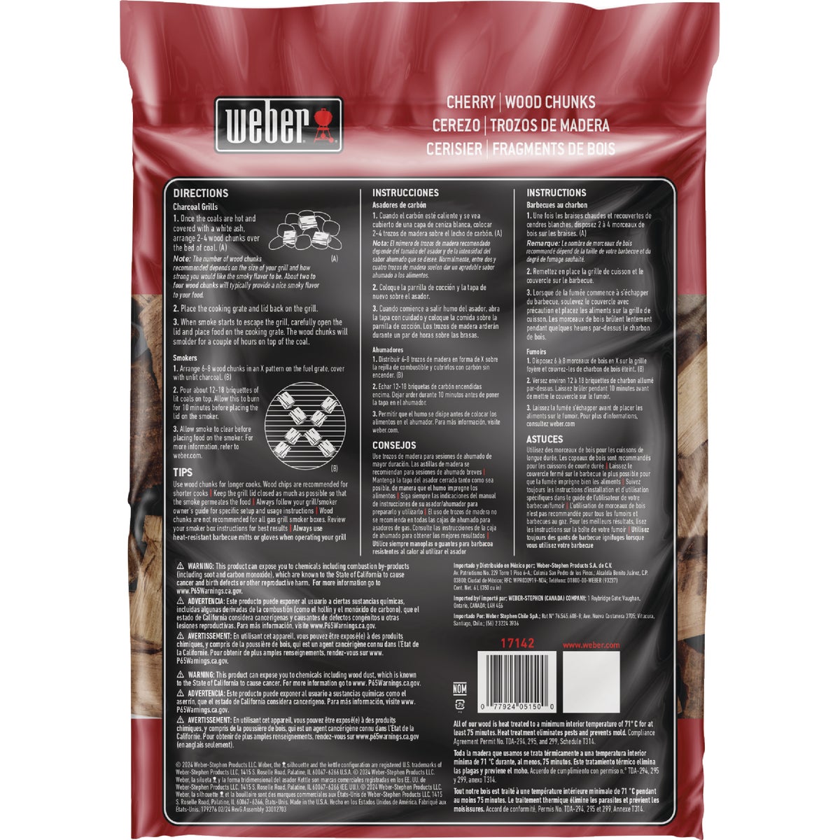 Weber 350 Cu. In. Cherry Wood Chunks Image 3