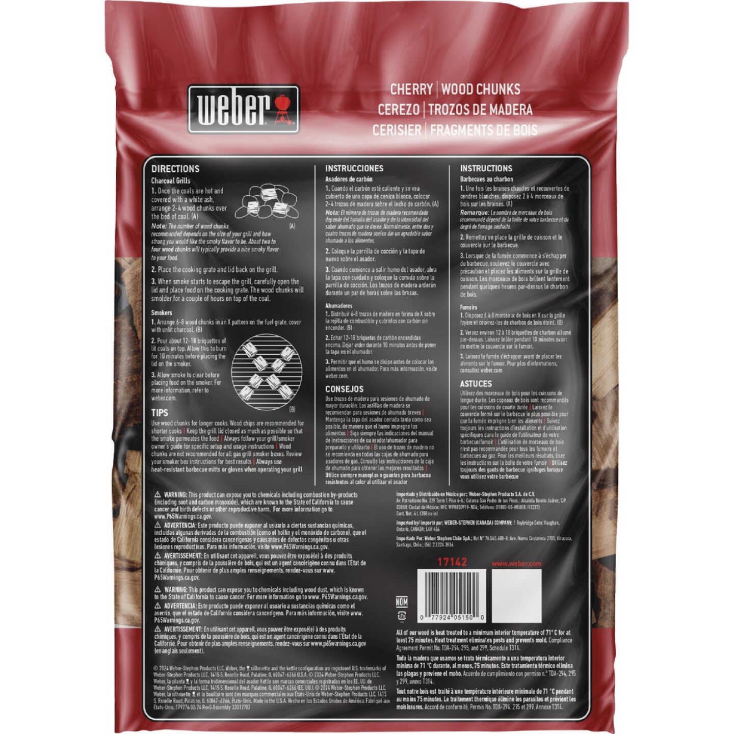 Weber 350 Cu. In. Cherry Wood Chunks Image 3