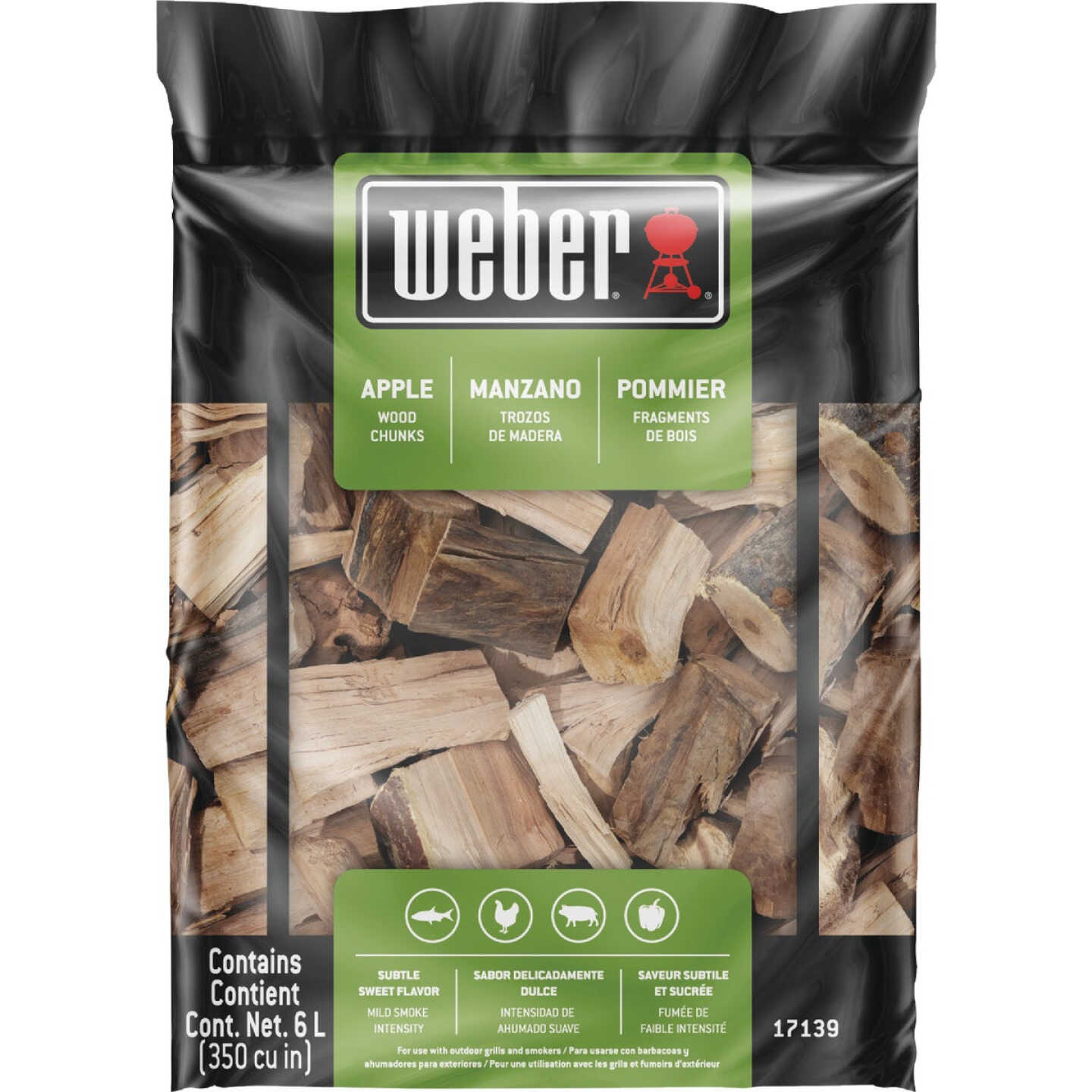 Weber 350 Cu. In. Apple Wood Chunks Image 1