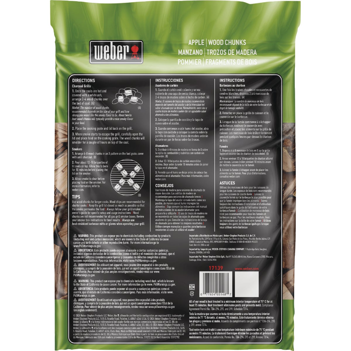 Weber 350 Cu. In. Apple Wood Chunks Image 3