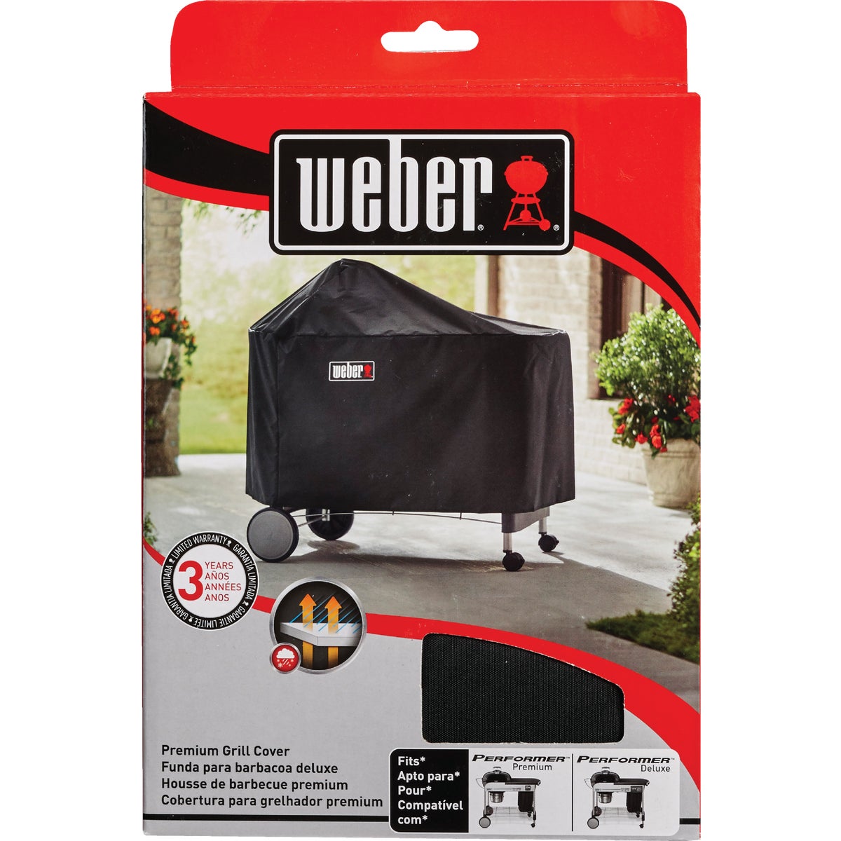 Weber Performer Premium Deluxe Black 22 In. Grill Cover Image 3