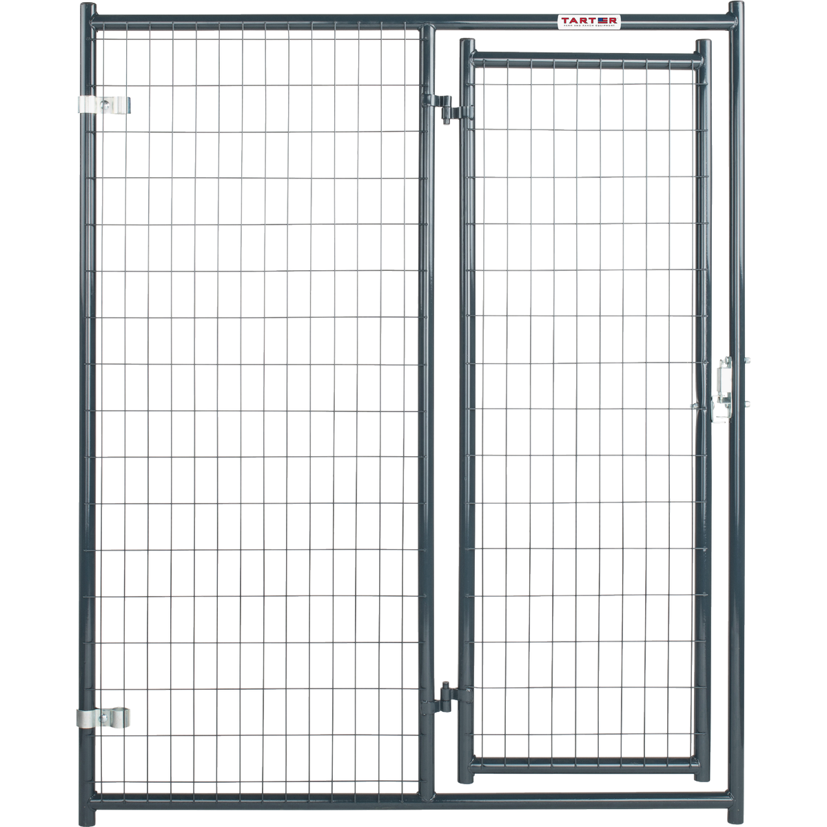Tarter 5 Ft. W. x 6 Ft. H. Black Steel & Mesh Wire Outdoor Dog Kennel Gate