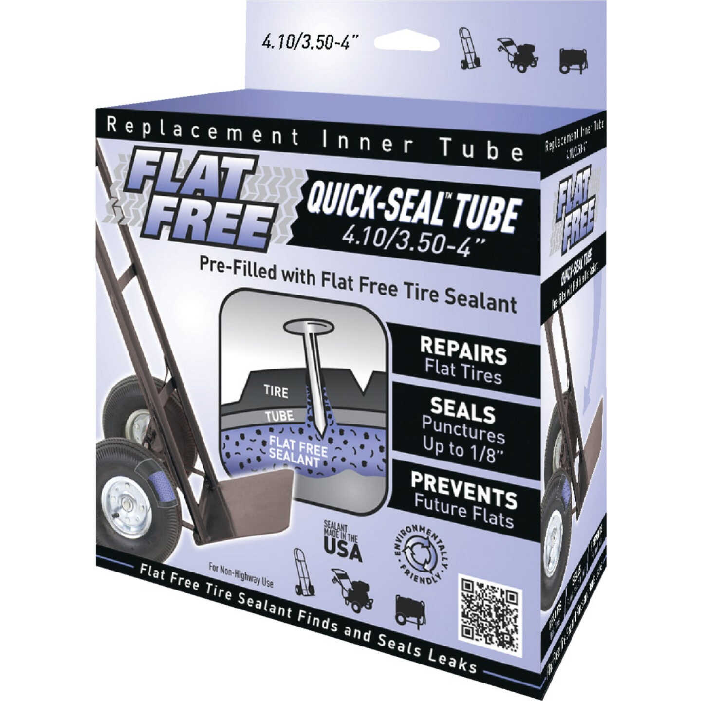 Flat Free Sealant Filled 4 In. Hand Truck Tire Inner Tube Image 1