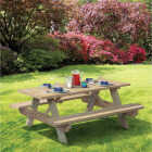 Outdoor Essentials 6 Ft. Pressure-Treated Wood Picnic Table with Benches Image 2