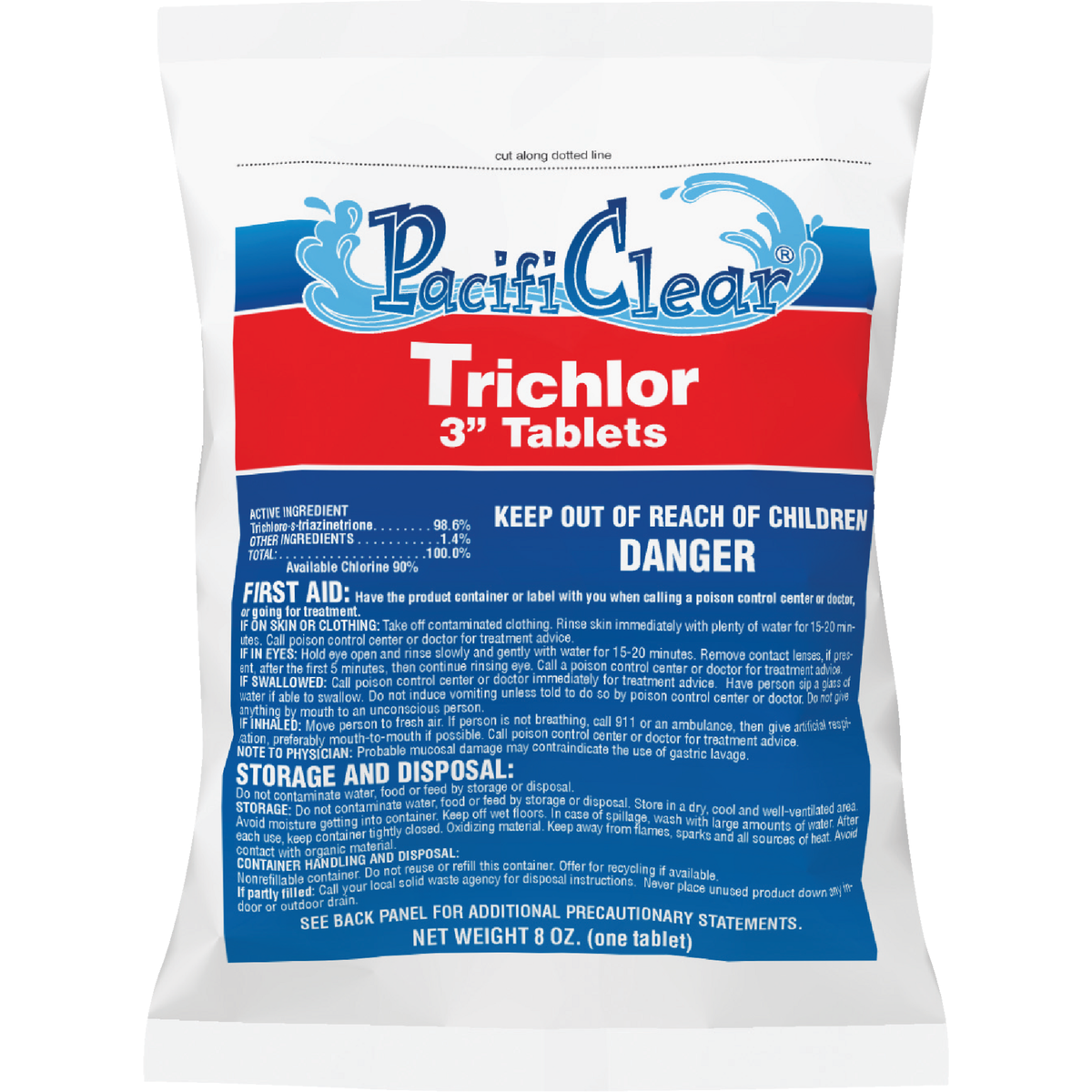 PacifiClear 3 In. 8 Oz. Trichlor Chlorine Tablet 