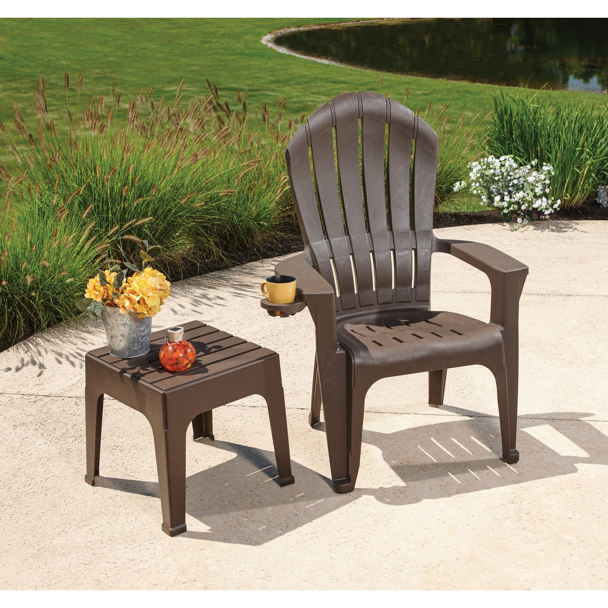 Adams Big Easy Earth Brown Resin Adirondack Chair Image 2