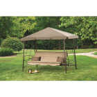Outdoor Expressions 3-Person Brown Hammock Patio Swing With Canopy Image 4