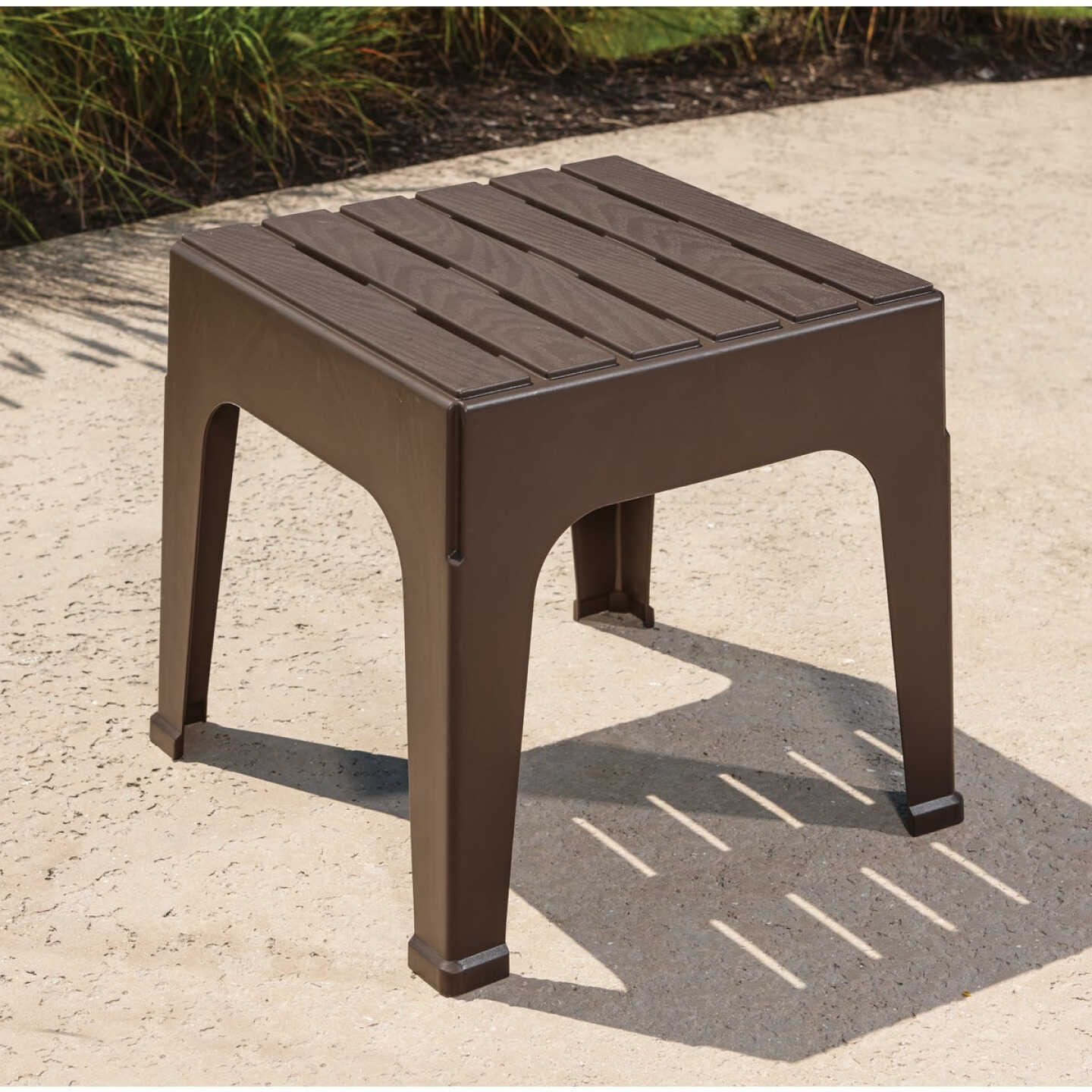 Adams Big Easy Earth Brown 18.9 In. Square Resin Stackable Side Table Image 2