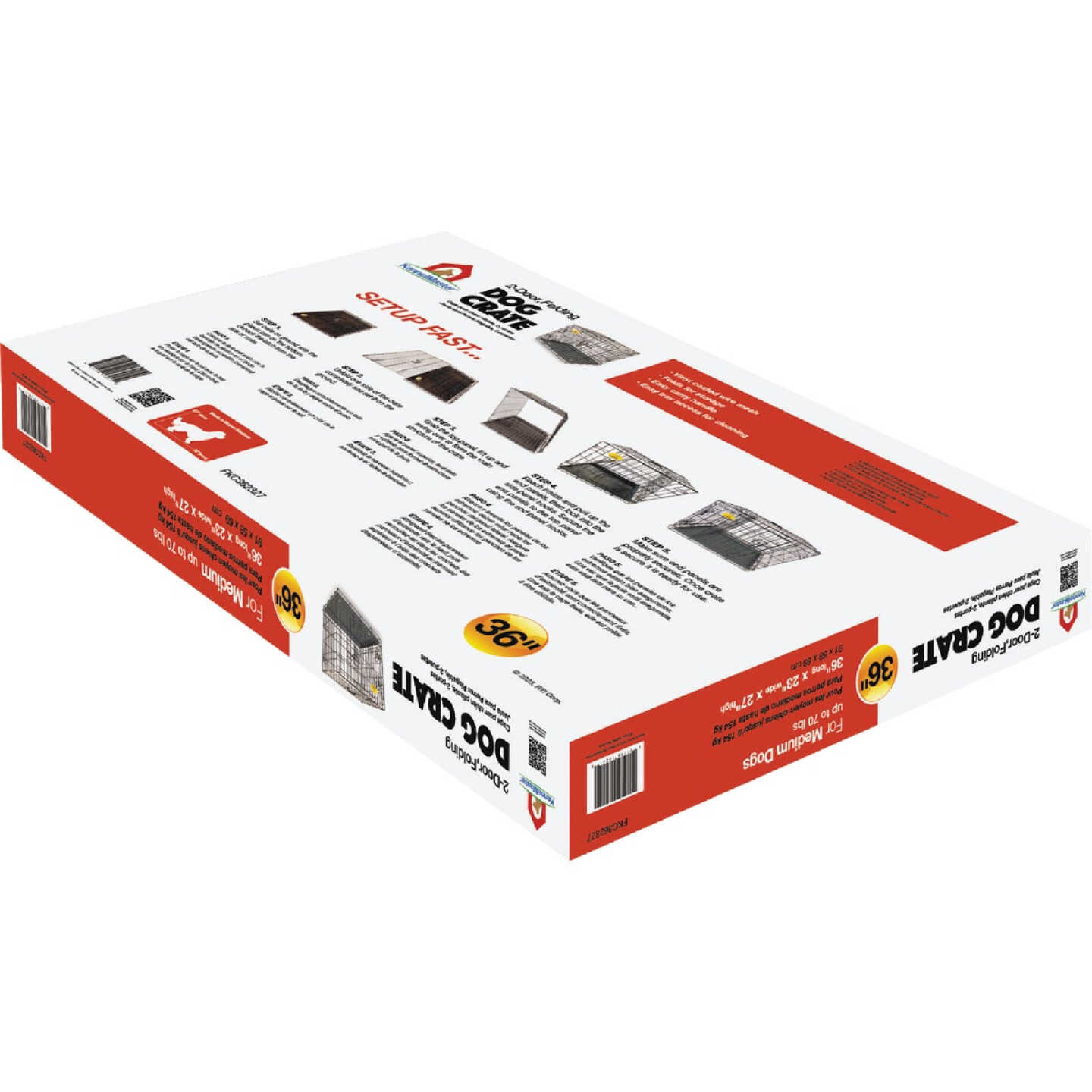 KennelMaster 23 In. W. x 27 In. H. x 36 In. L. Folding Kennel Crate Image 2