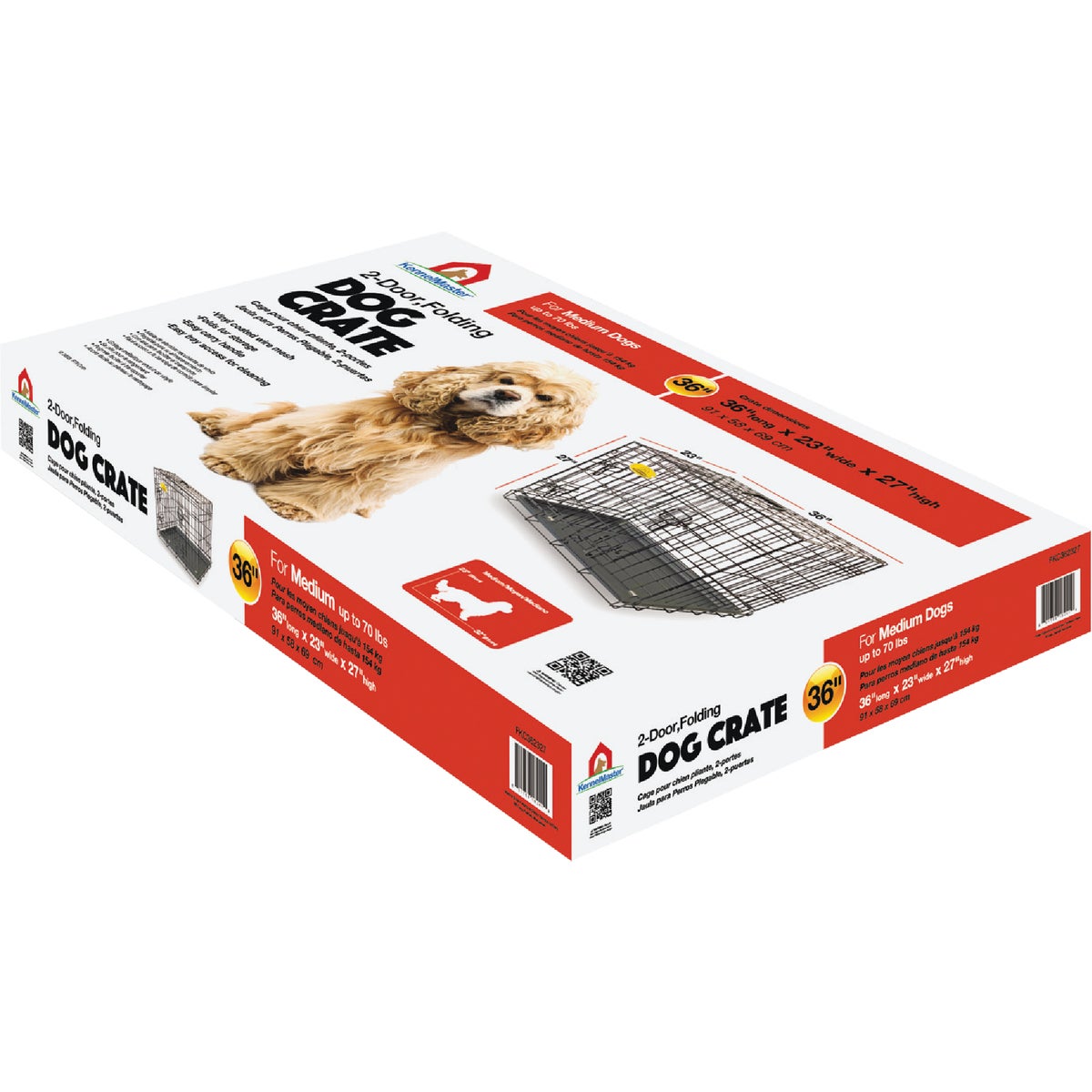 KennelMaster 23 In. W. x 27 In. H. x 36 In. L. Folding Kennel Crate Image 4