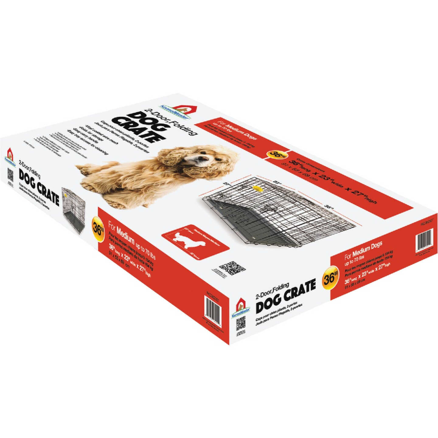 KennelMaster 23 In. W. x 27 In. H. x 36 In. L. Folding Kennel Crate Image 4