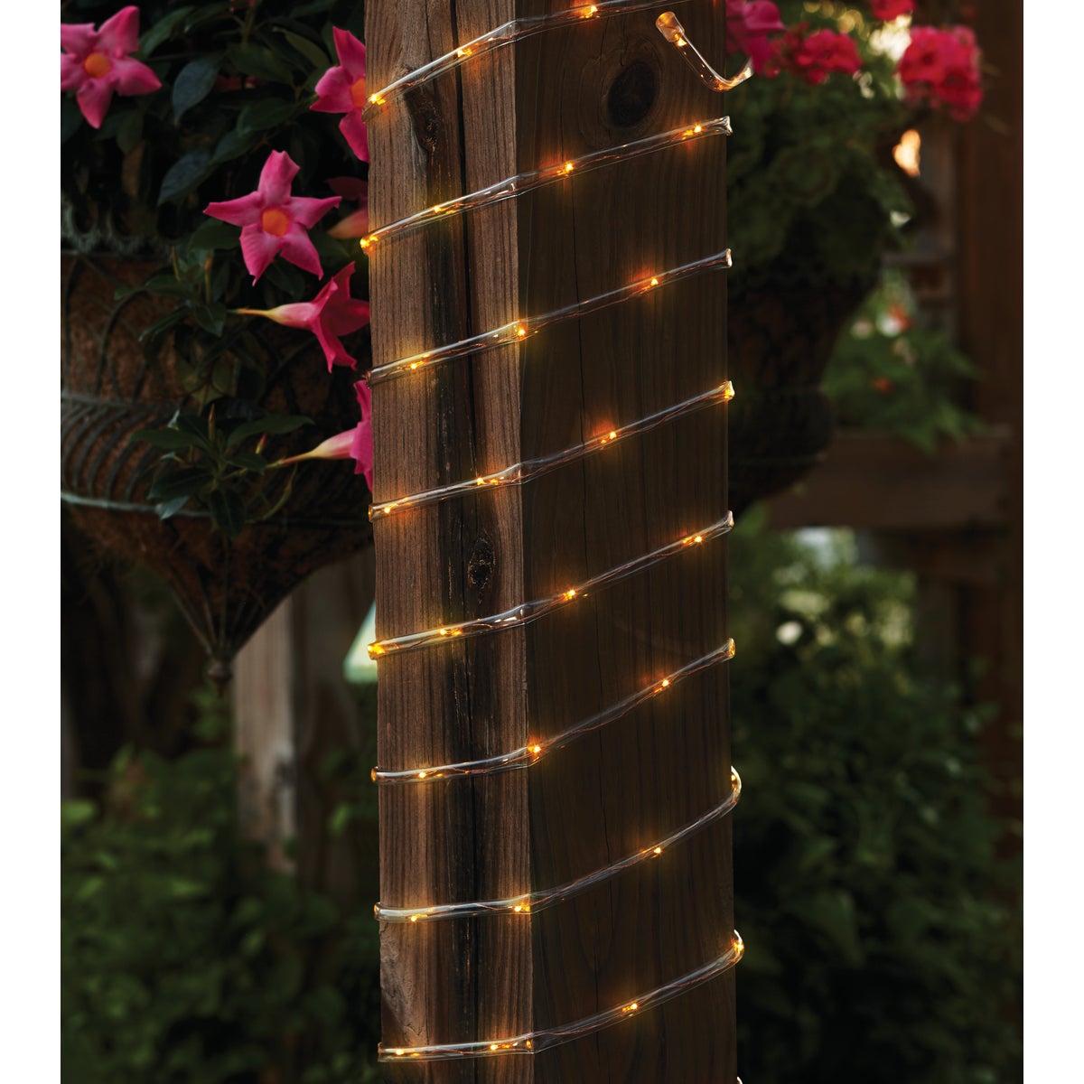Outdoor Expressions 28 Ft.100-Light LED Warm White Solar Rope Light Image 2