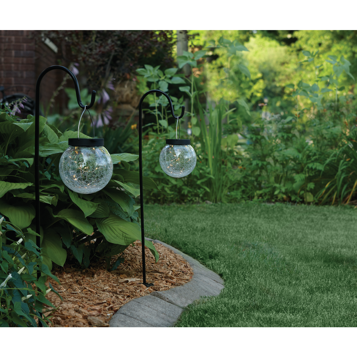 Outdoor Expressions Hanging Glass Globe 30 In. H. Solar Stake Light (2-Pack) Image 2
