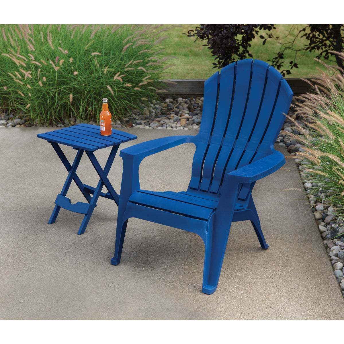 Adams RealComfort Monaco Blue Resin Adirondack Chair Image 3