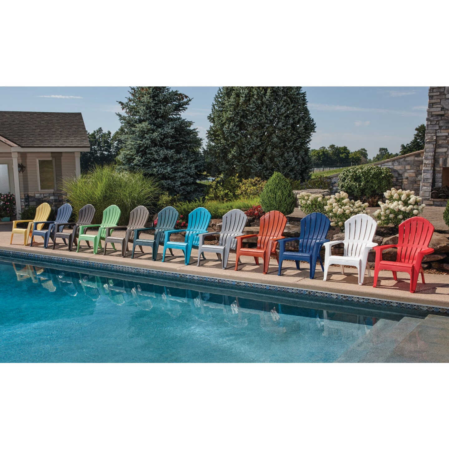 Adams RealComfort Monaco Blue Resin Adirondack Chair Image 2