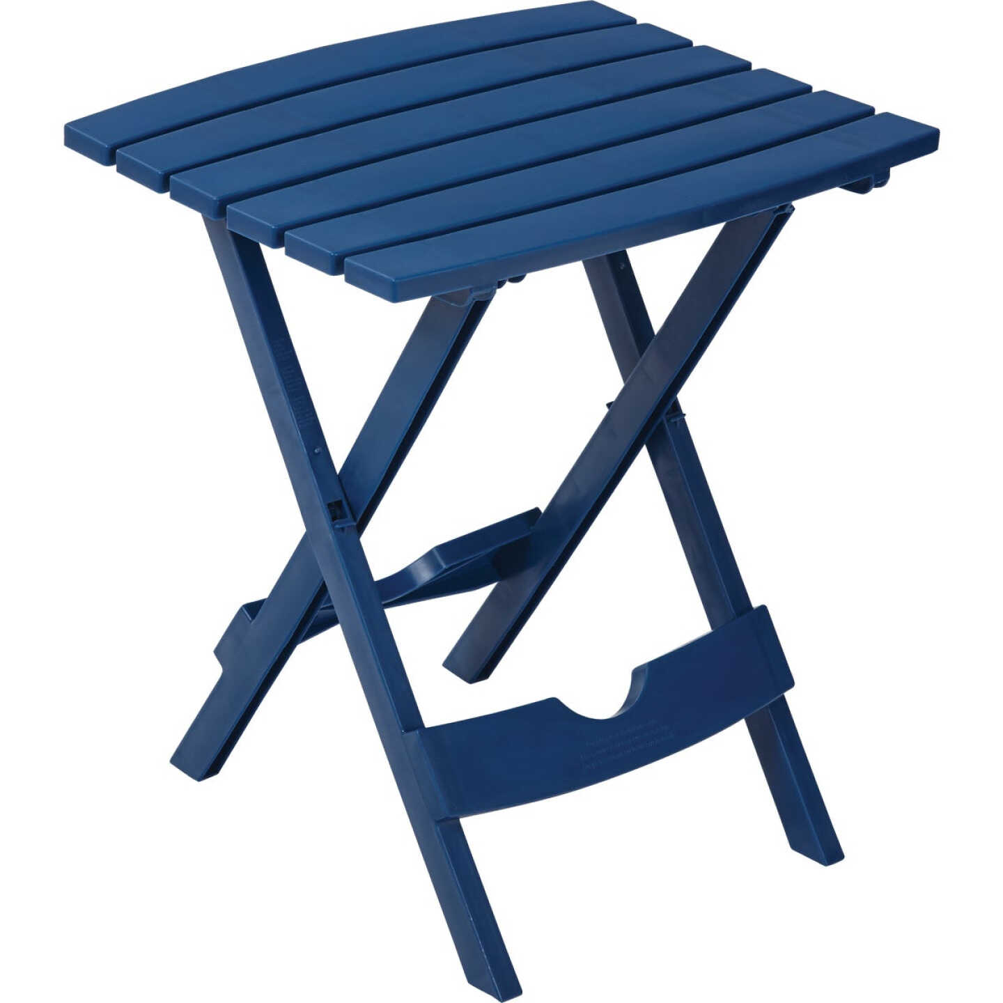 Adams Quik-Fold Monaco Blue 15 In. x 17.5 In. Rectangle Resin Folding Side Table Image 1