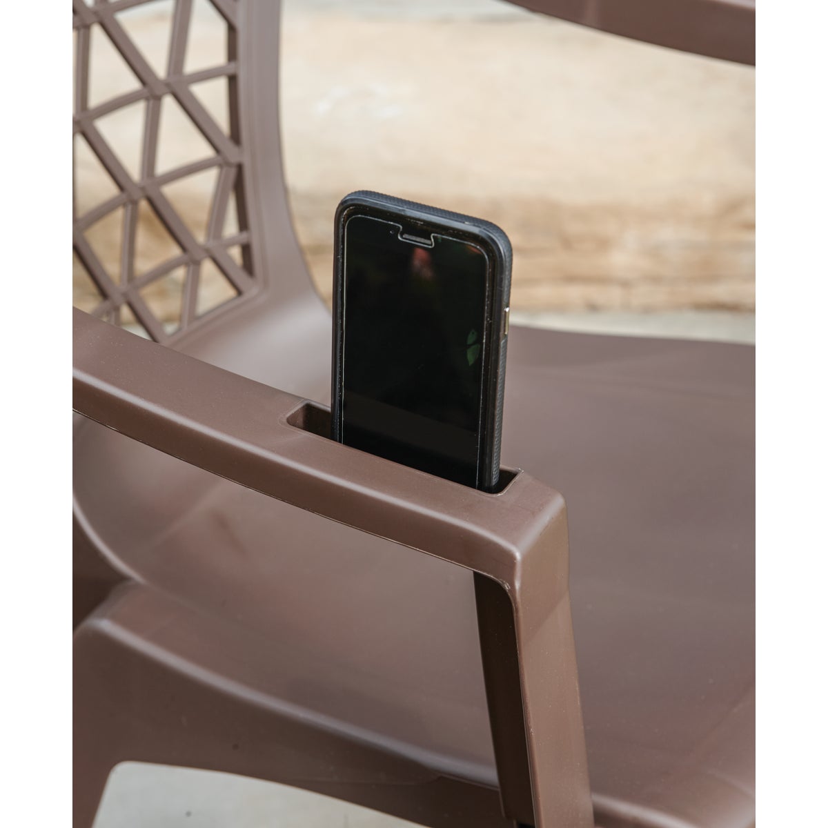 Adams Penza Earth Brown Resin Stackable Chair Image 3