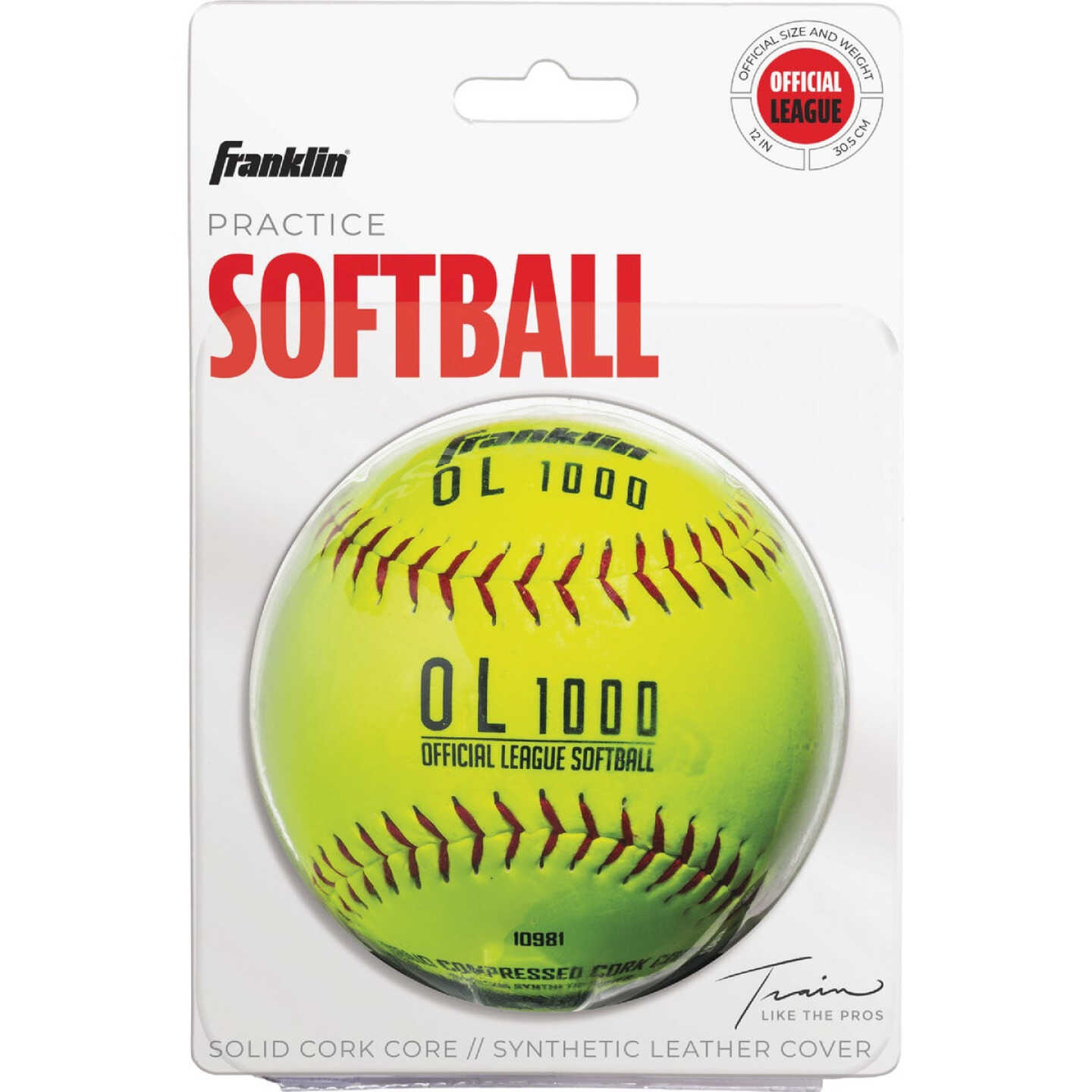 Franklin White Synthetic Softball Image 1