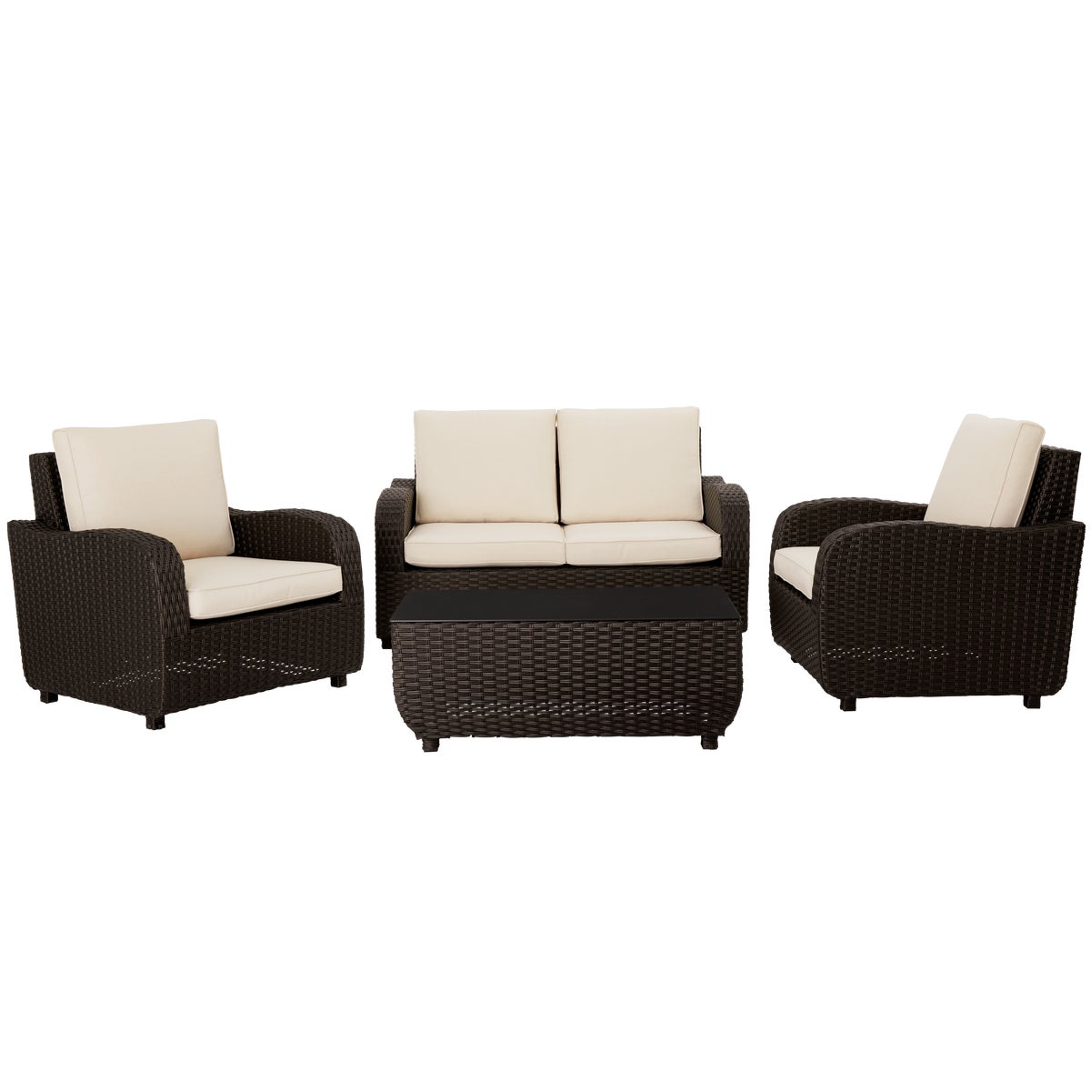 Outdoor Expressions 4-Piece Rattan Chat Set