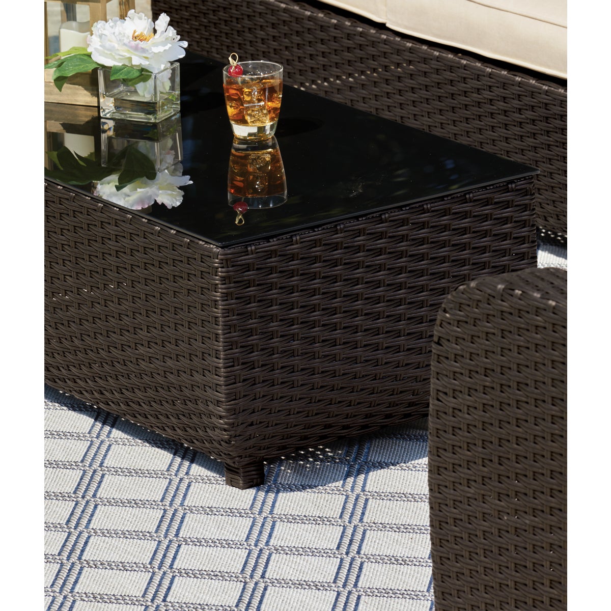 Outdoor Expressions 4-Piece Rattan Chat Set Image 4