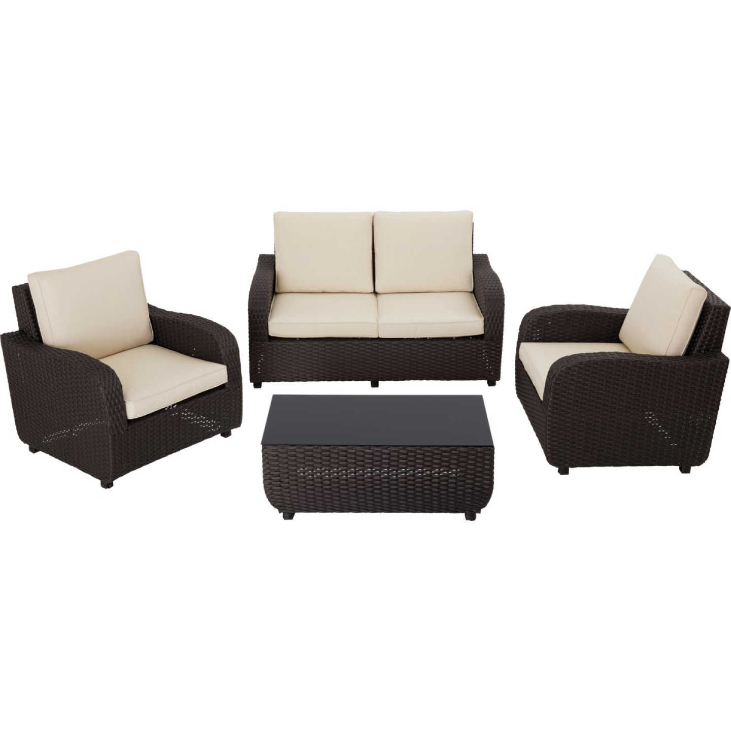 Outdoor Expressions 4-Piece Rattan Chat Set Image 10