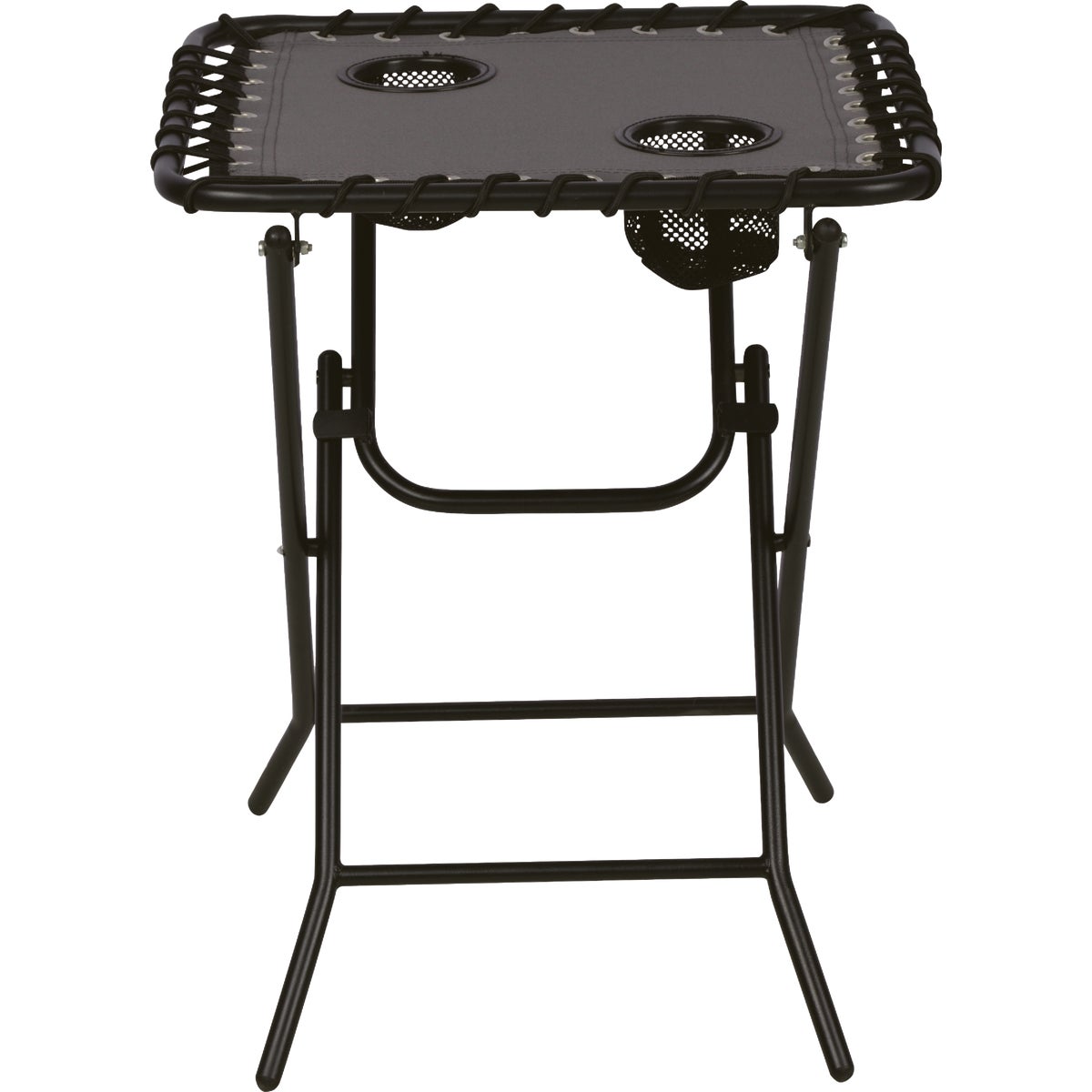 Outdoor Expressions Charcoal 18 In. Square Steel Folding Side Table Image 4