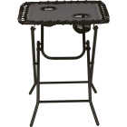 Outdoor Expressions Charcoal 18 In. Square Steel Folding Side Table Image 4