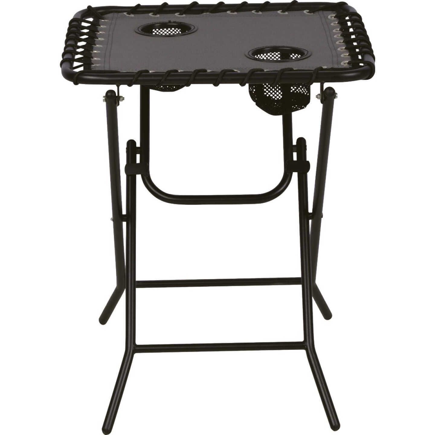 Outdoor Expressions Charcoal 18 In. Square Steel Folding Side Table Image 4
