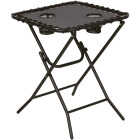 Outdoor Expressions Charcoal 18 In. Square Steel Folding Side Table Image 1