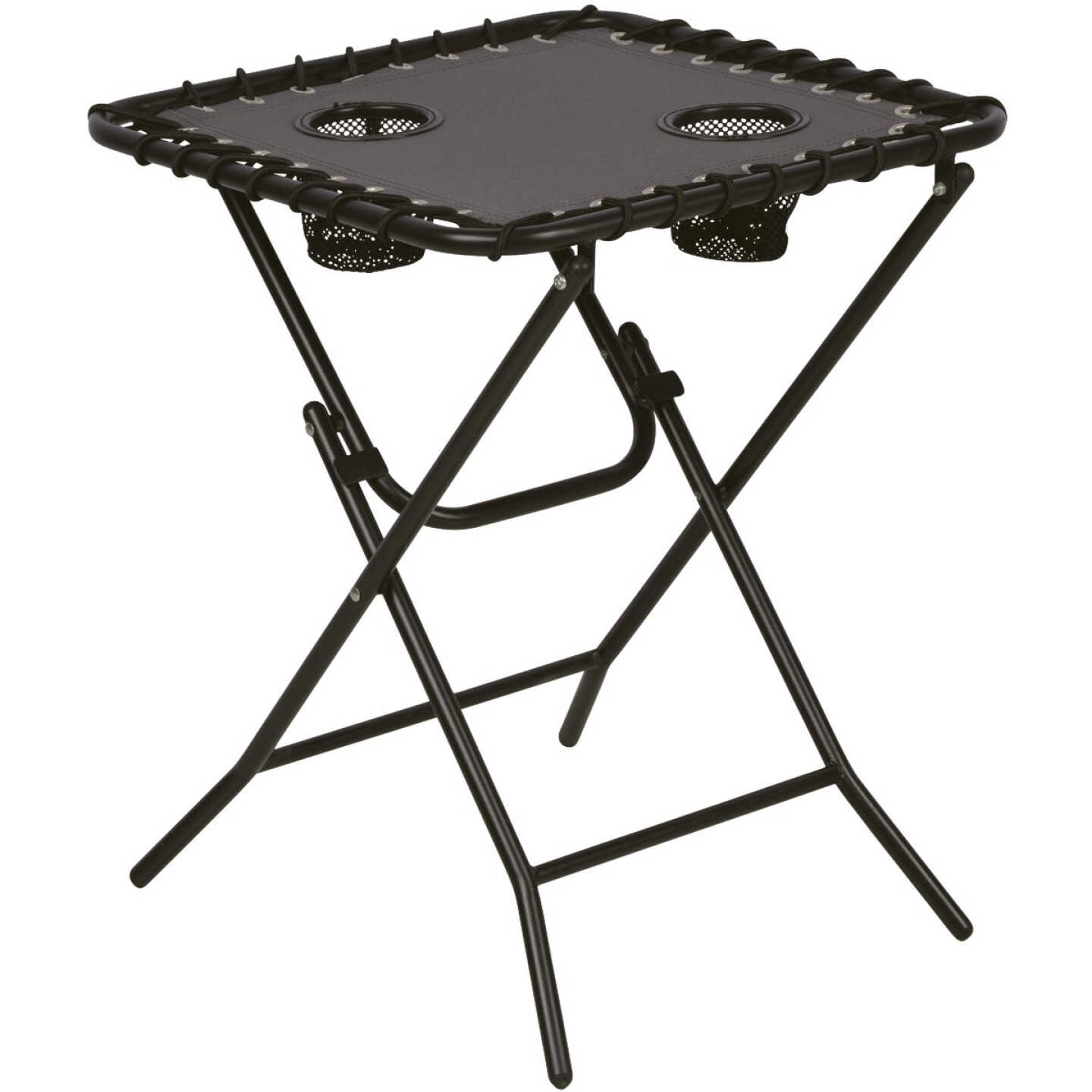 Outdoor Expressions Charcoal 18 In. Square Steel Folding Side Table Image 1