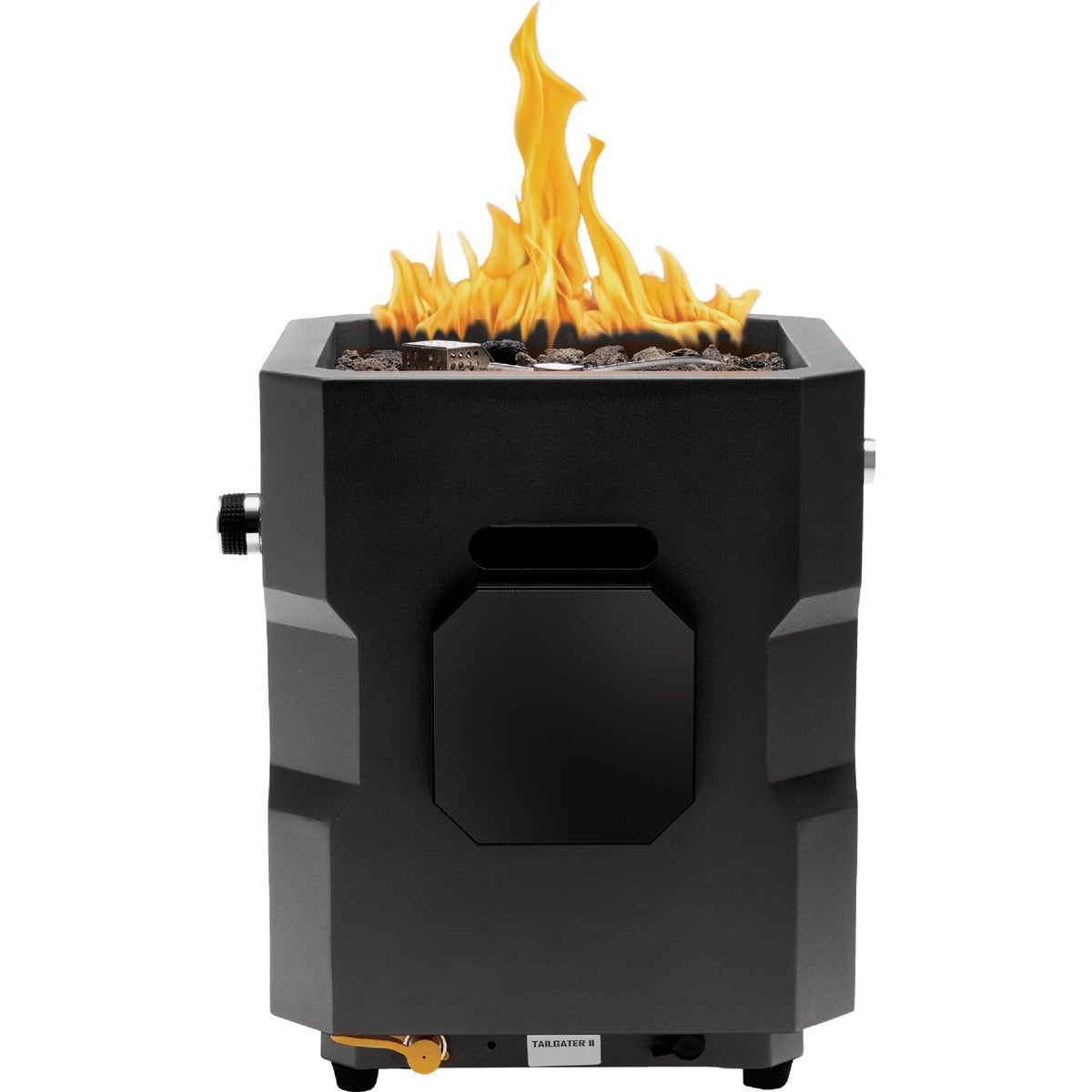 Ukiah Tailgater II 17 In. Black Square Gas Fire Pit with Beat to Music Technology Image 8