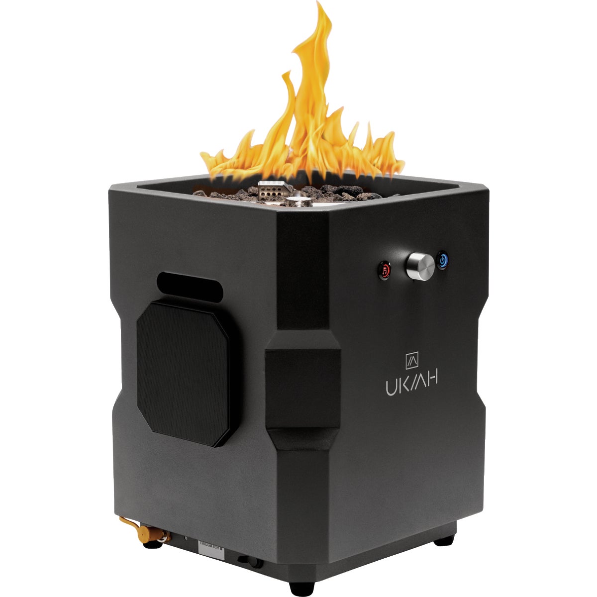 Ukiah Tailgater II 17 In. Black Square Gas Fire Pit with Beat to Music Technology Image 10