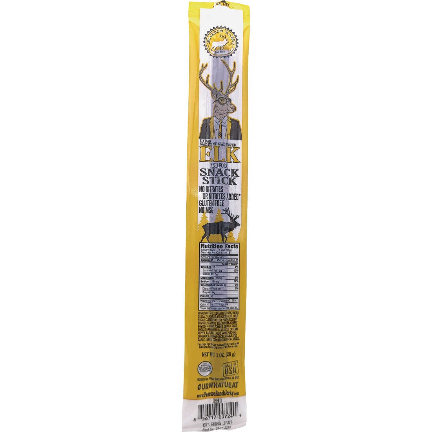 Pearson Ranch Jerky 1 Oz. Elk Snack Stick Image 1
