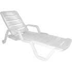 Adams White Resin Adjustable Chaise Lounge Image 1