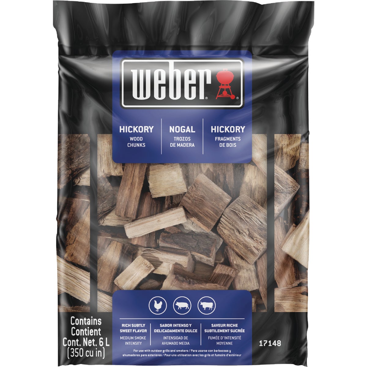 Weber 350 Cu. In. Hickory Wood Chunks Image 1