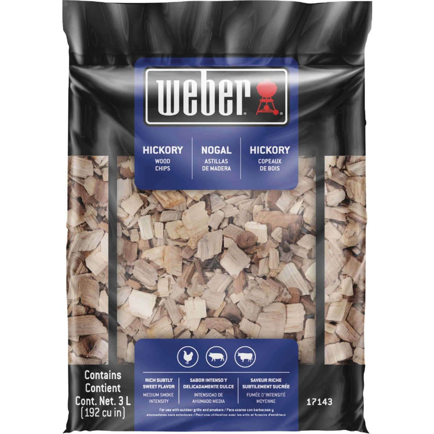 Weber 192 Cu. In. Hickory Wood Chips Image 1