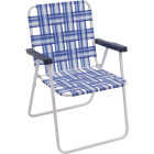 Rio Brands Blue & White Polyester Web Steel Frame Folding Chair Image 1