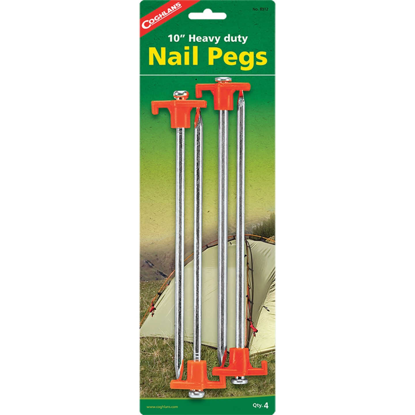 Coghlans 10 In. Steel Tent Nail Peg (4-Pack) Image 1